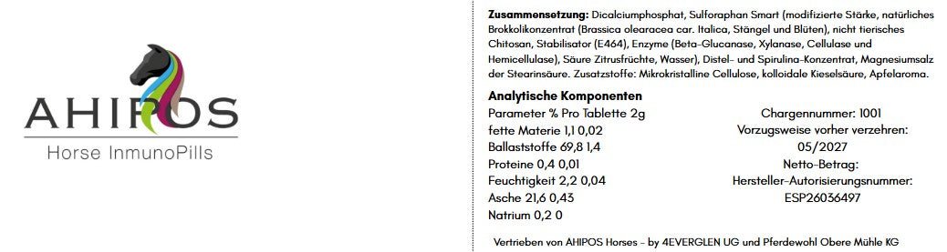 AHIPOS SULFO IMMUN – Sulforaphan und Spirulina - ahipos-horses