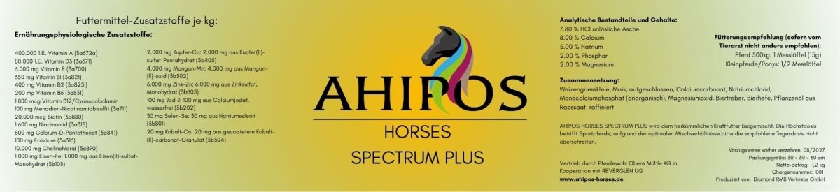 Spectrum Plus – Vitamin- & Mineralstoff Plus für Pferde (Pulver) - ahipos-horses